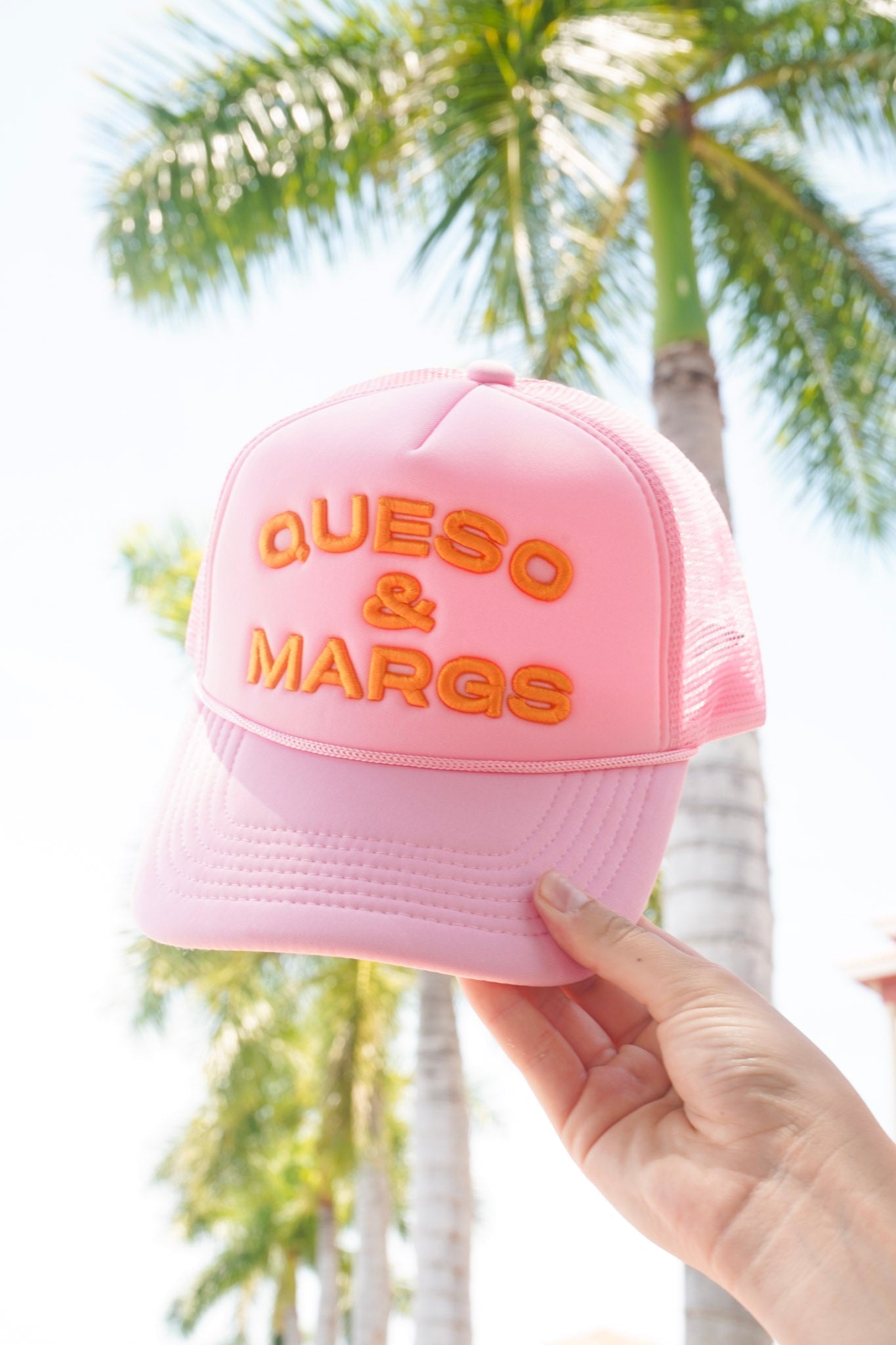 Queso and Margs - Pink Foam Trucker Hat - Shop LINNY CO