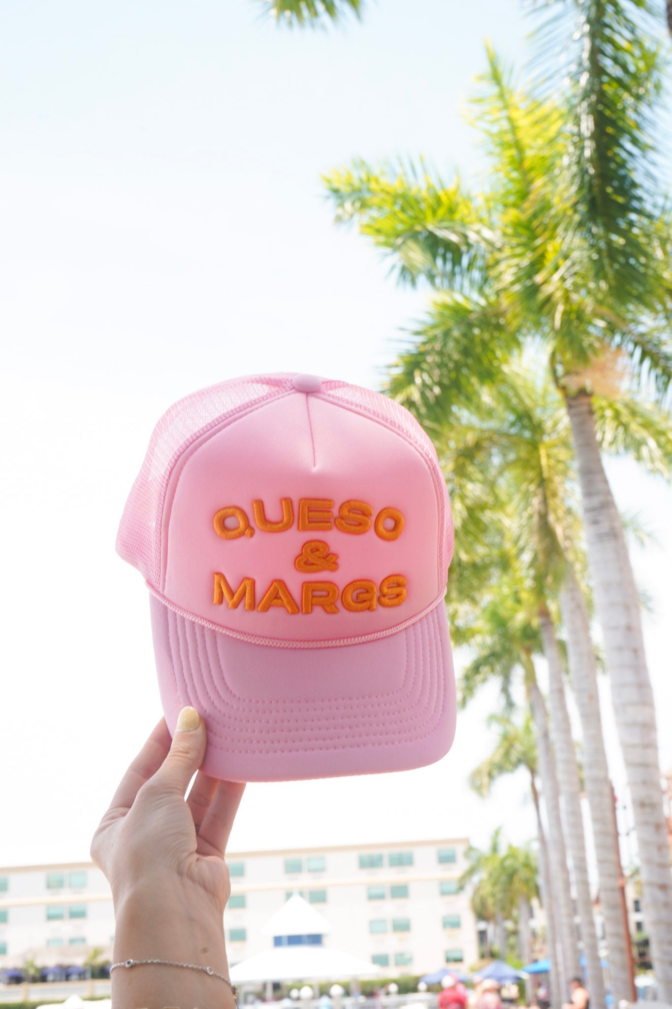 Queso and Margs - Pink Foam Trucker Hat - Shop LINNY CO
