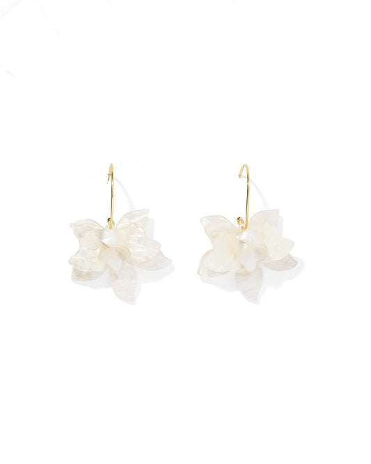 Rosalie Statement Earringss - White - Shop LINNY CO