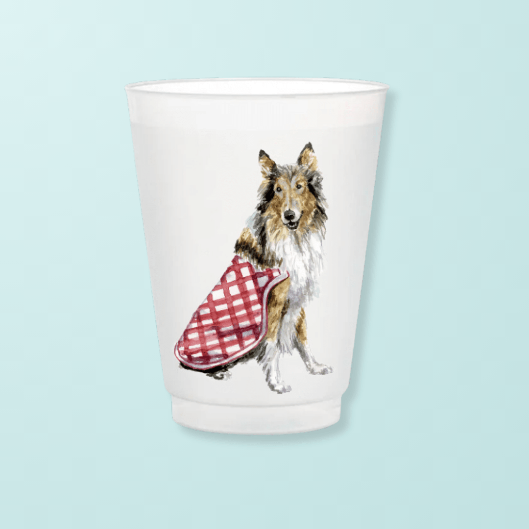 Rough Collie Frosted Cups - Shop LINNY CO