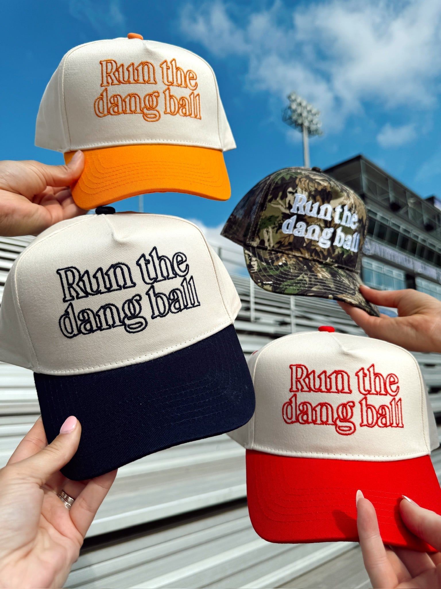 Run The Dang Ball Vintage Trucker Hat - Shop LINNY CO