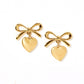 Ruthie Bow and Heart Earring - Gold - Shop LINNY CO