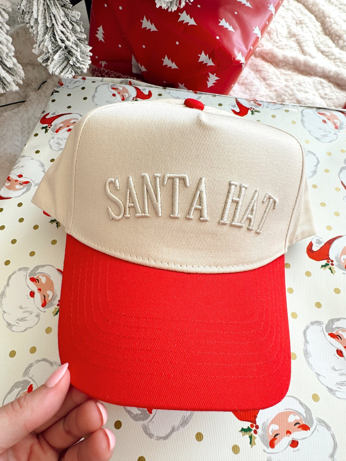 Santa Hat - Red Vintage Trucker Hat - Shop LINNY CO