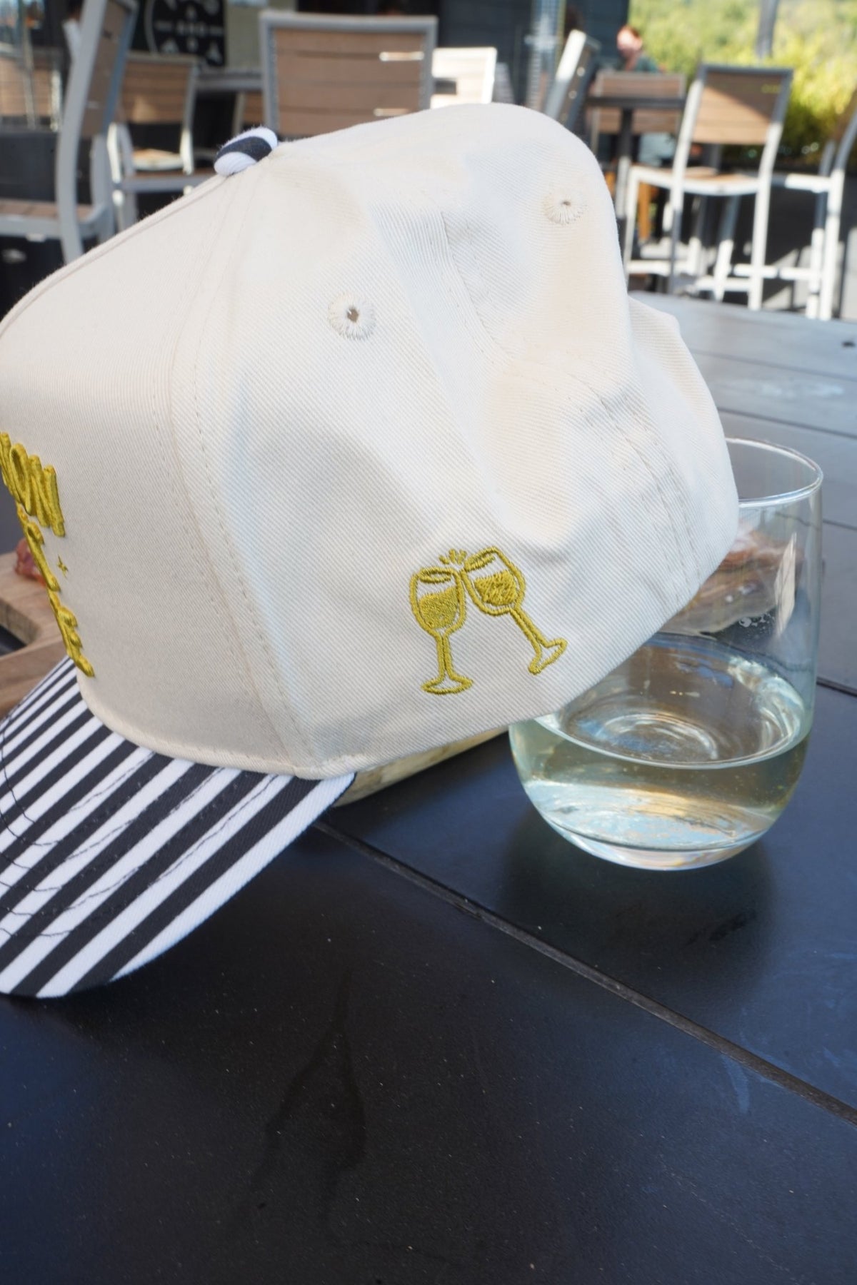 Sauvignon Blanc Please - Black & White Stripe Trucker Hat - Shop LINNY CO