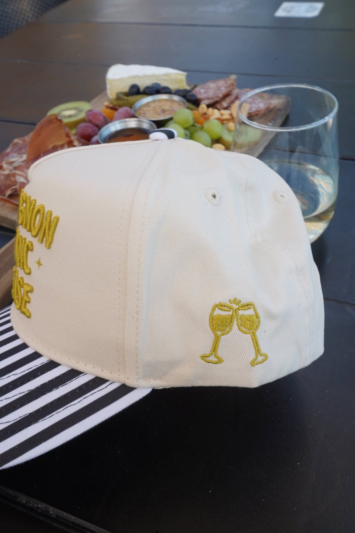 Sauvignon Blanc Please - Black & White Stripe Trucker Hat - Shop LINNY CO