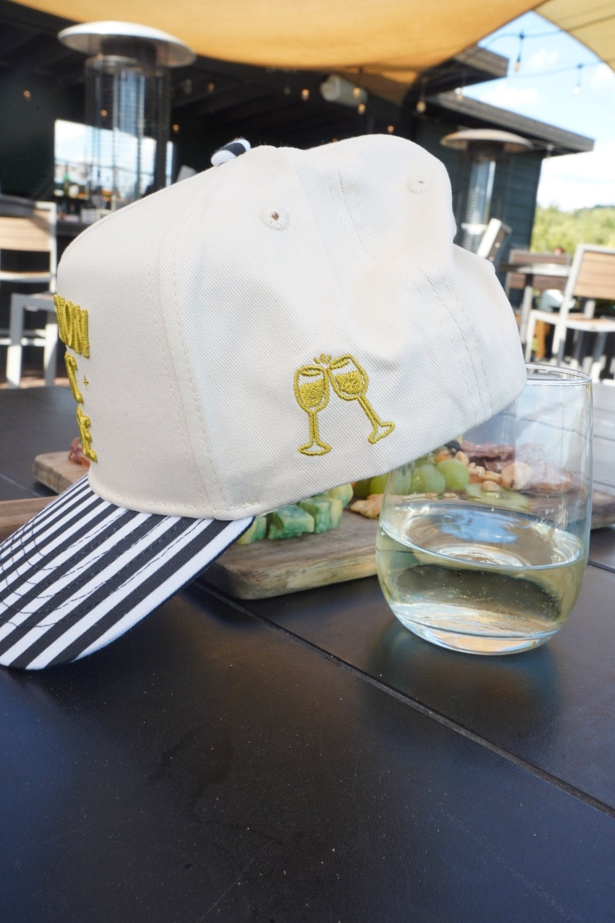 Sauvignon Blanc Please - Black & White Stripe Trucker Hat - Shop LINNY CO