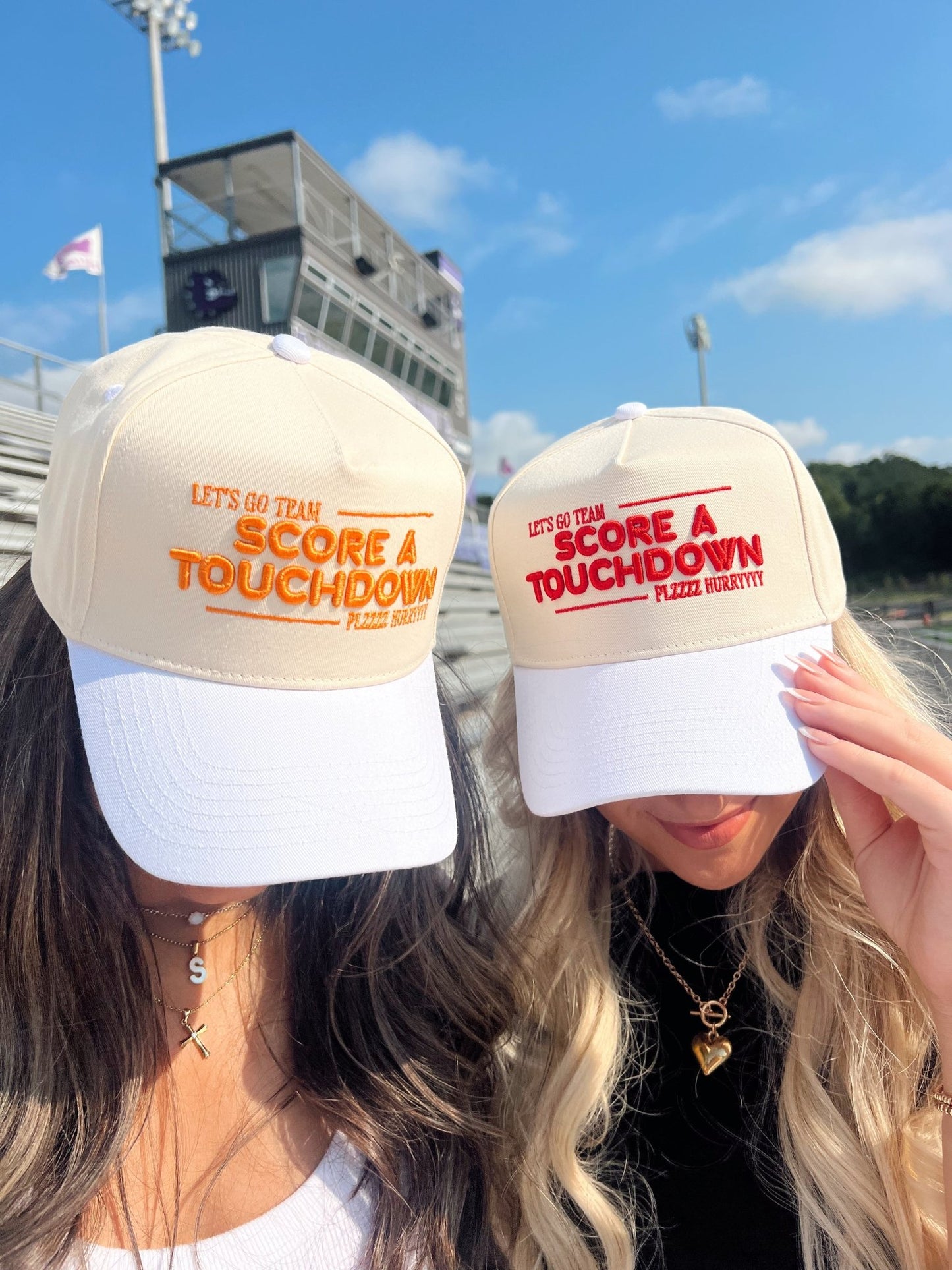 Score a Touchdown Plz Hurry - White Vintage Trucker Hat - Shop LINNY CO