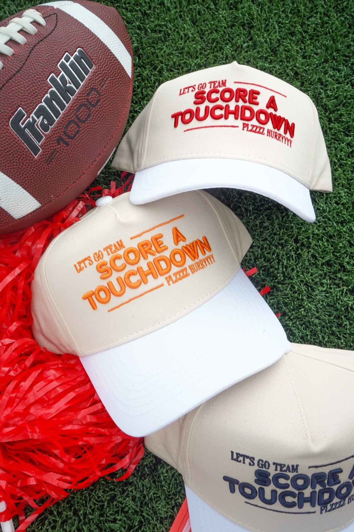 Score a Touchdown Plz Hurry - White Vintage Trucker Hat - Shop LINNY CO