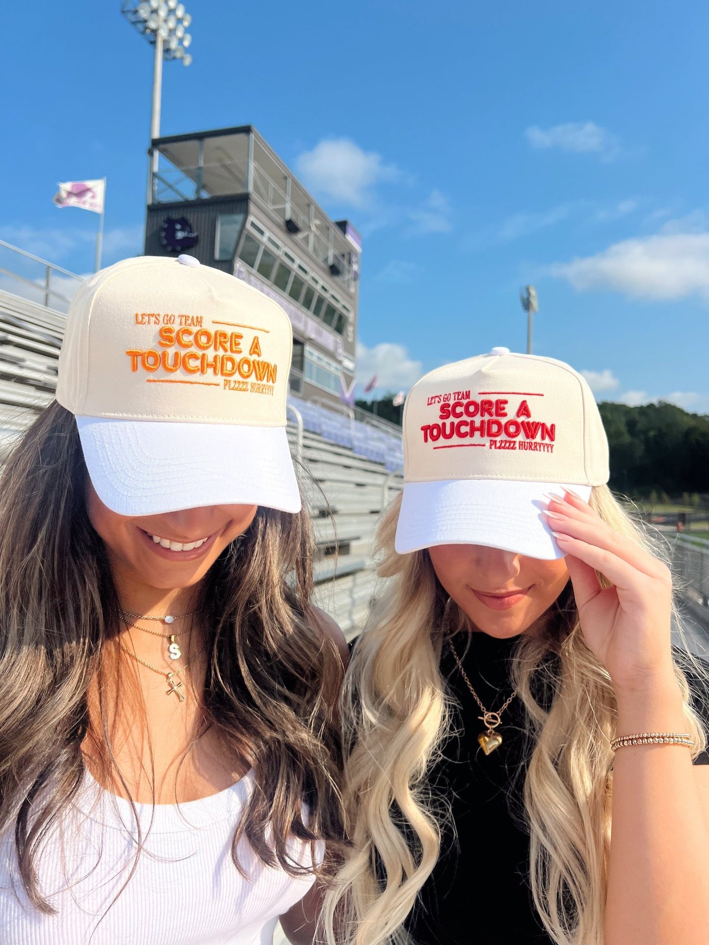 Score a Touchdown Plz Hurry - White Vintage Trucker Hat - Shop LINNY CO