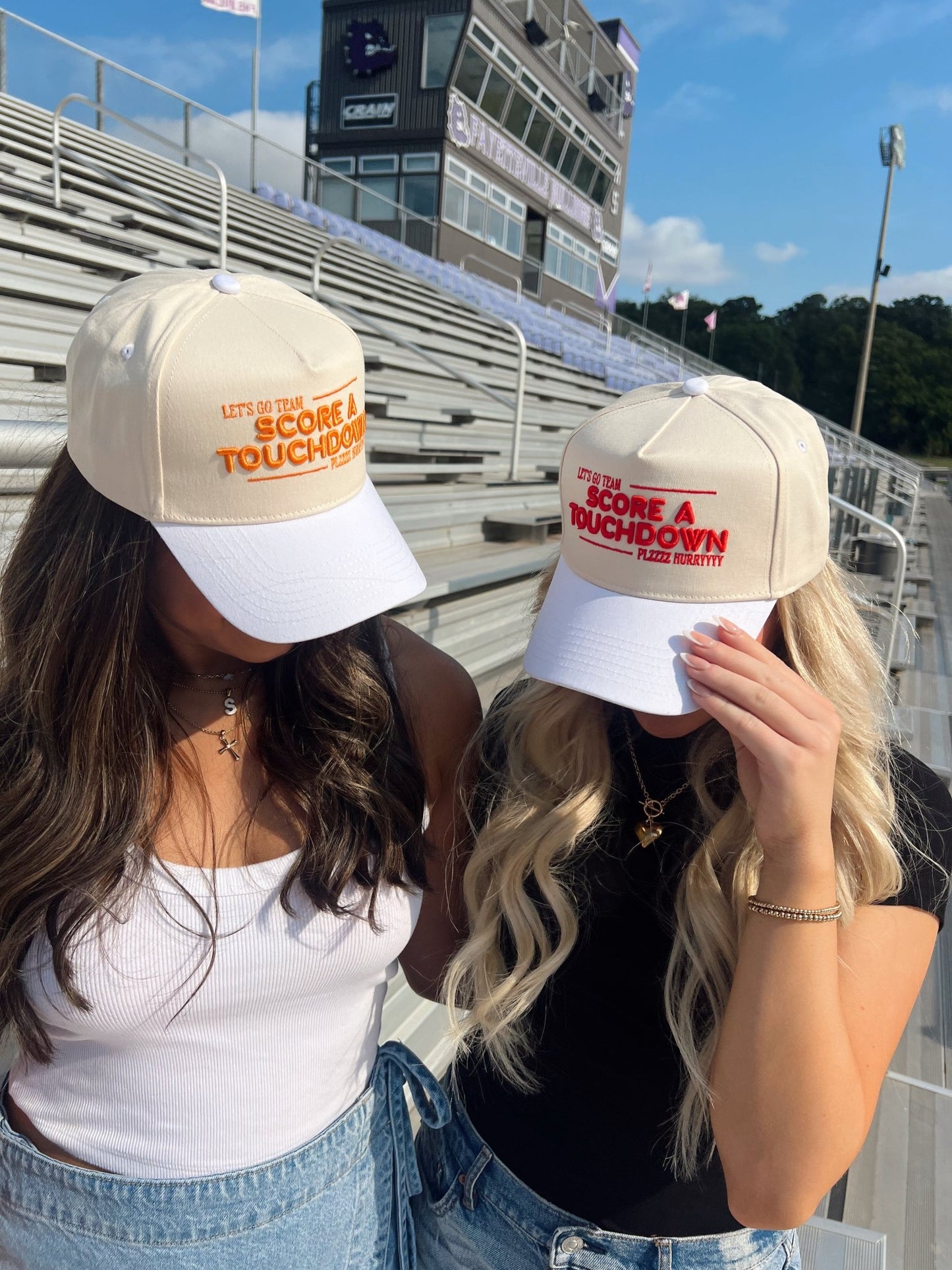 Score a Touchdown Plz Hurry - White Vintage Trucker Hat - Shop LINNY CO