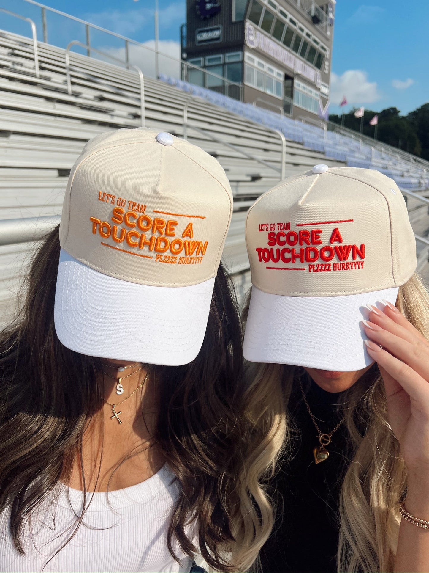 Score a Touchdown Plz Hurry - White Vintage Trucker Hat - Shop LINNY CO