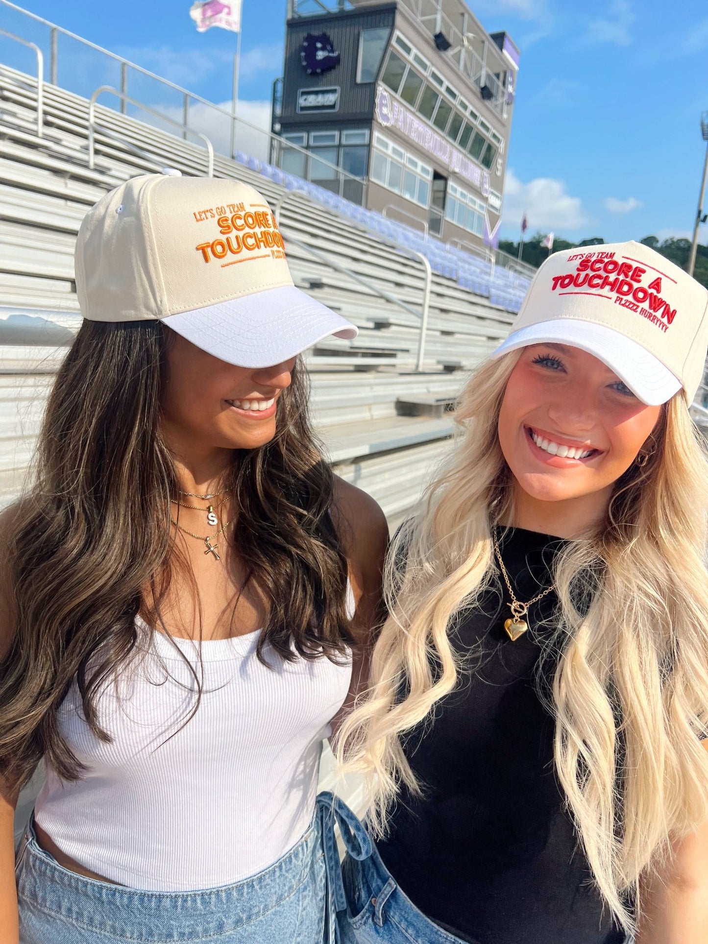Score a Touchdown Plz Hurry - White Vintage Trucker Hat - Shop LINNY CO