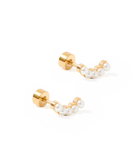 Screwback Stud Earrings - Abigail Pearl - Shop LINNY CO