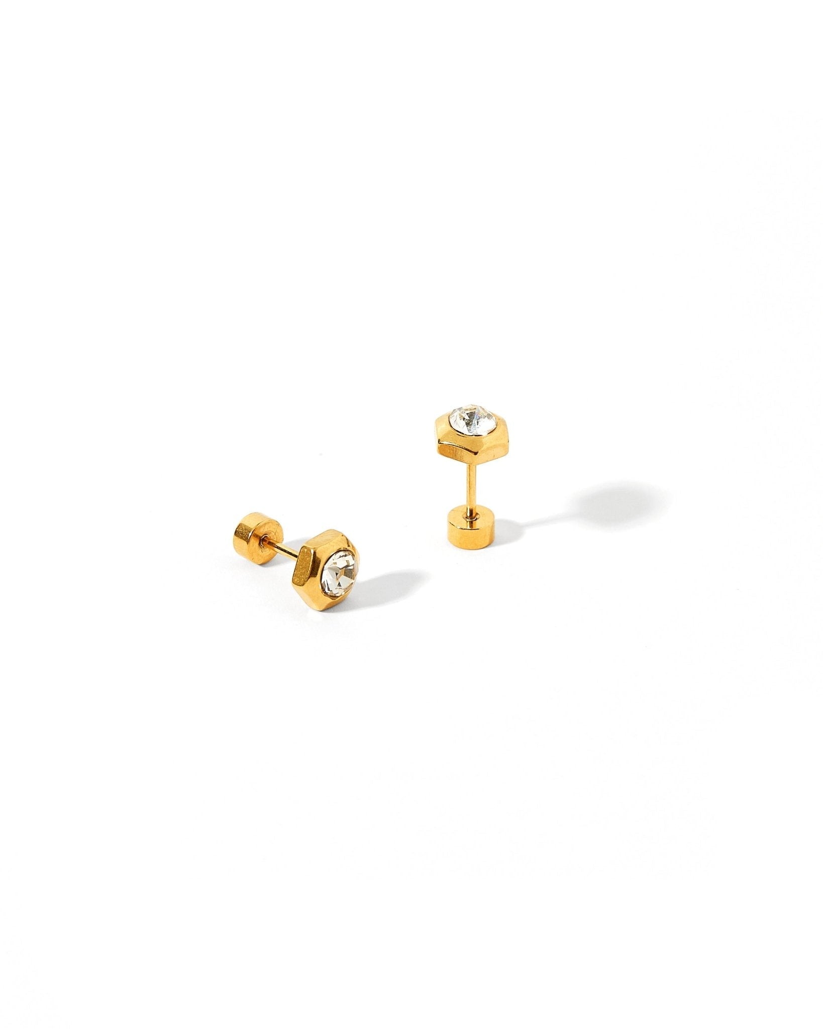Screwback Stud Earrings - Addison Clear - Shop LINNY CO