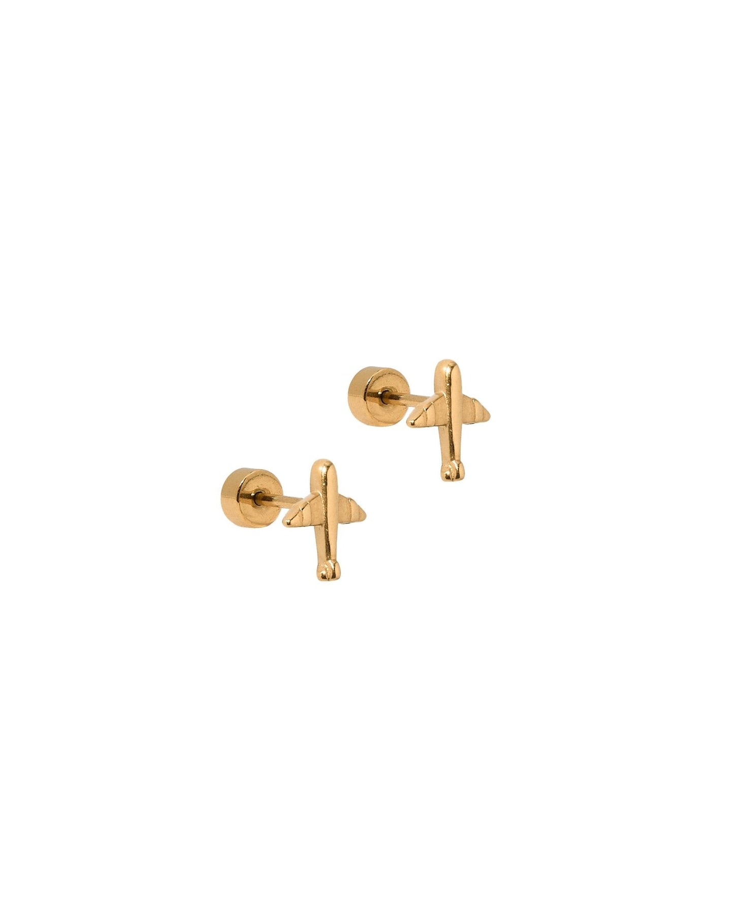 Screwback Stud Earrings - Airplane Gold - Shop LINNY CO