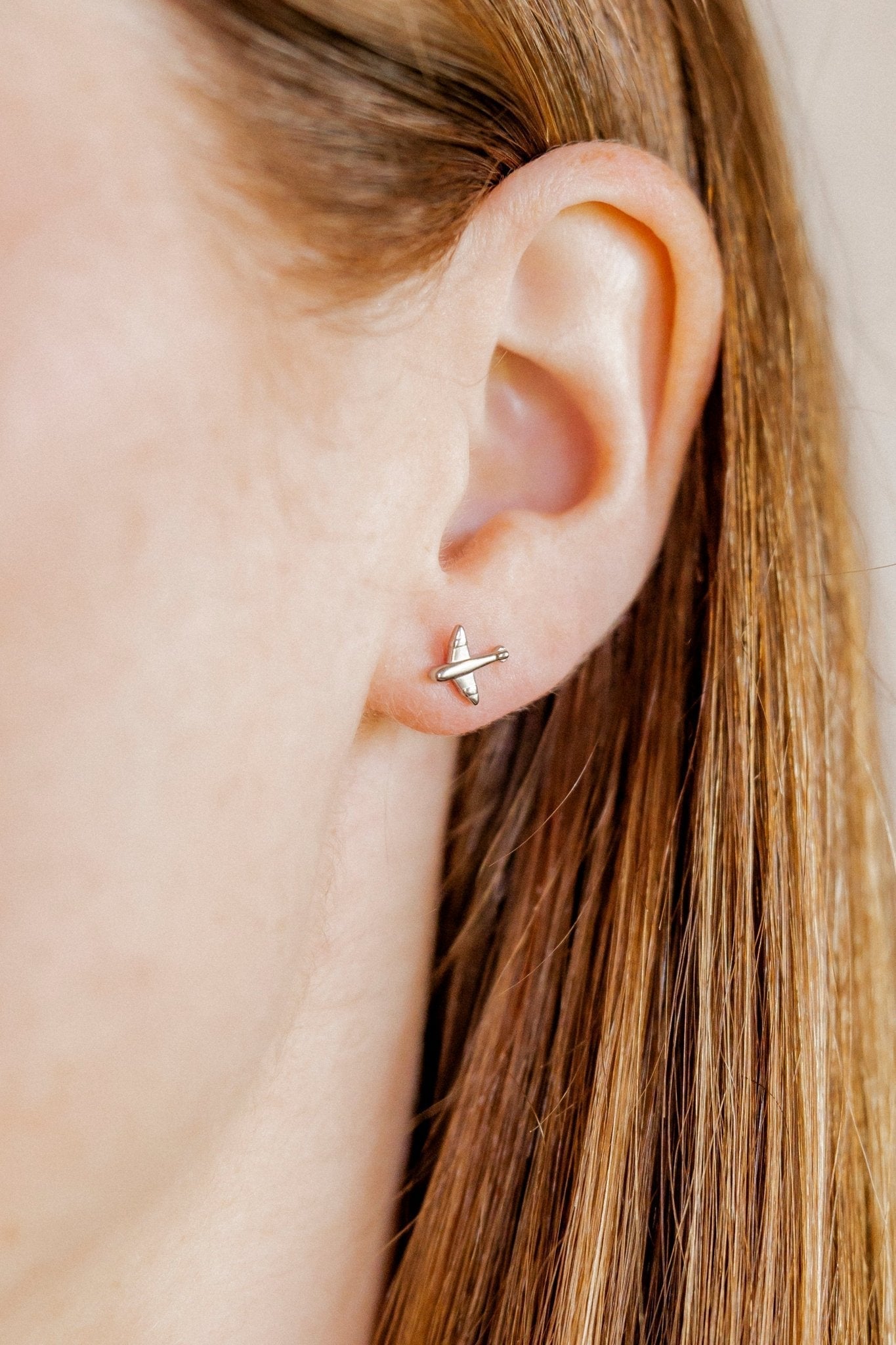Screwback Stud Earrings - Airplane Silver - Shop LINNY CO