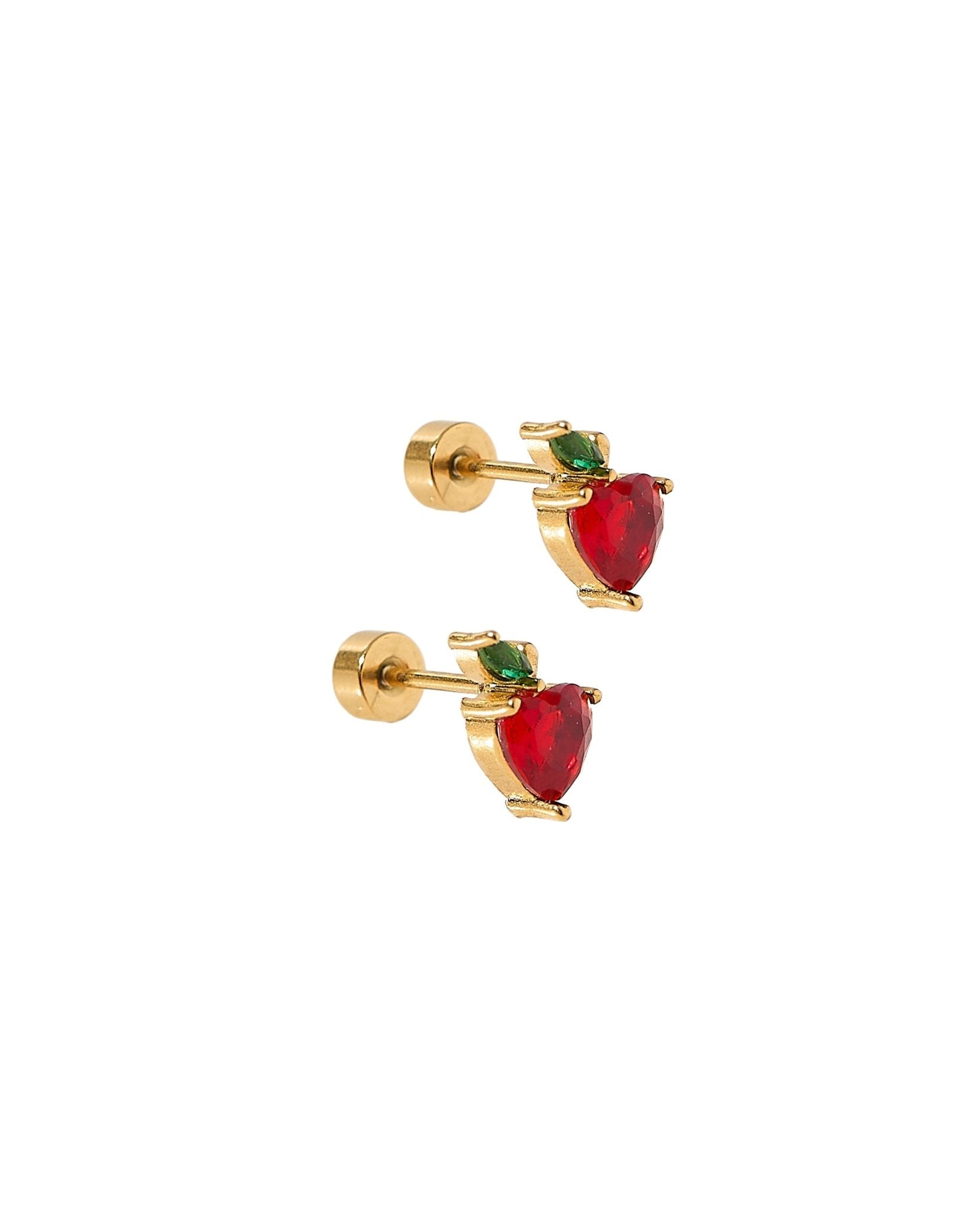 Screwback Stud Earrings - Apple - Shop LINNY CO