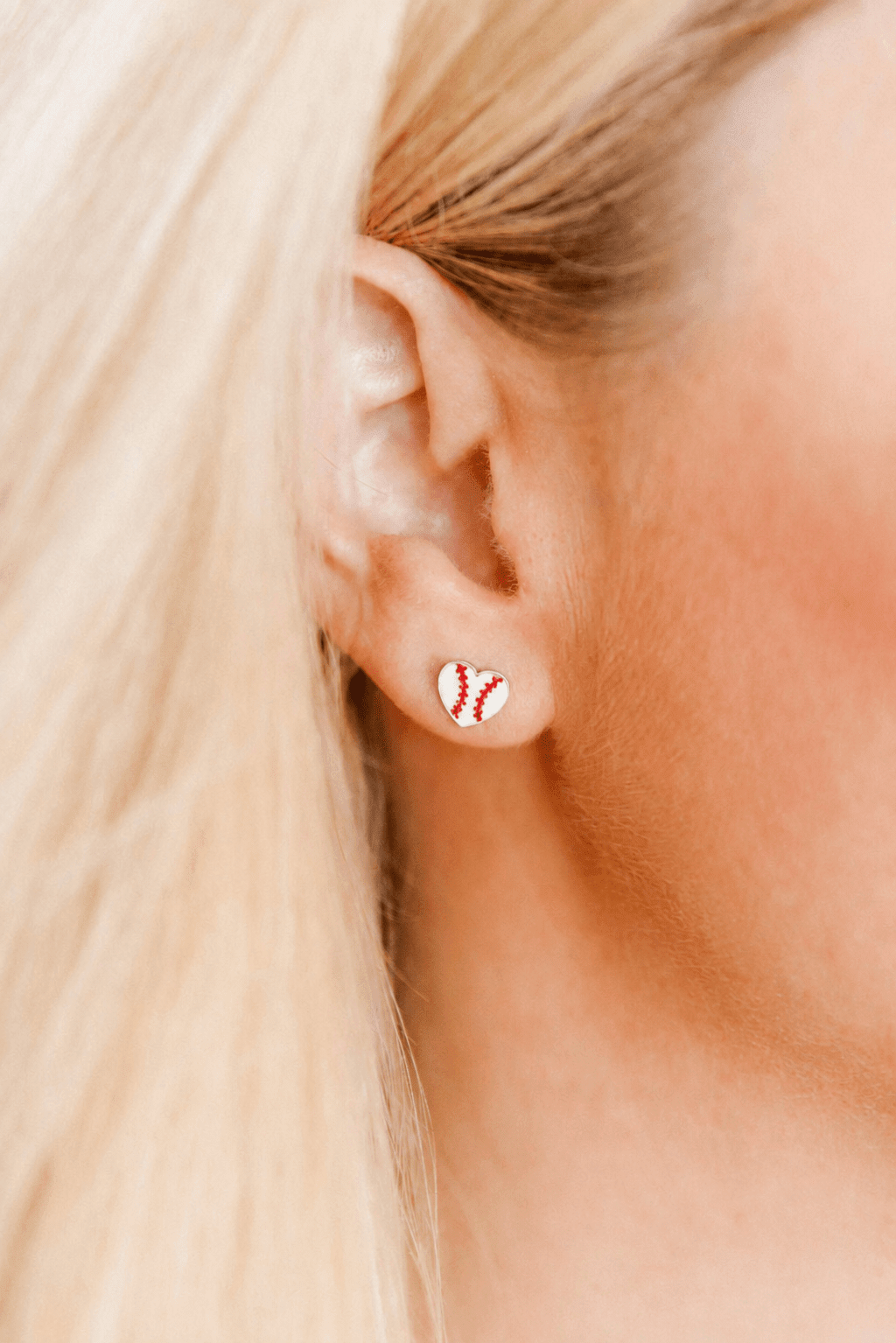 Screwback Stud Earrings - Baseball Silver - Shop LINNY CO