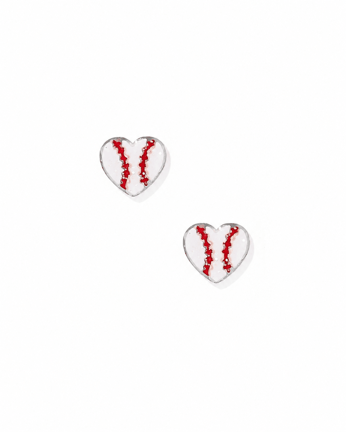 Screwback Stud Earrings - Baseball Silver - Shop LINNY CO