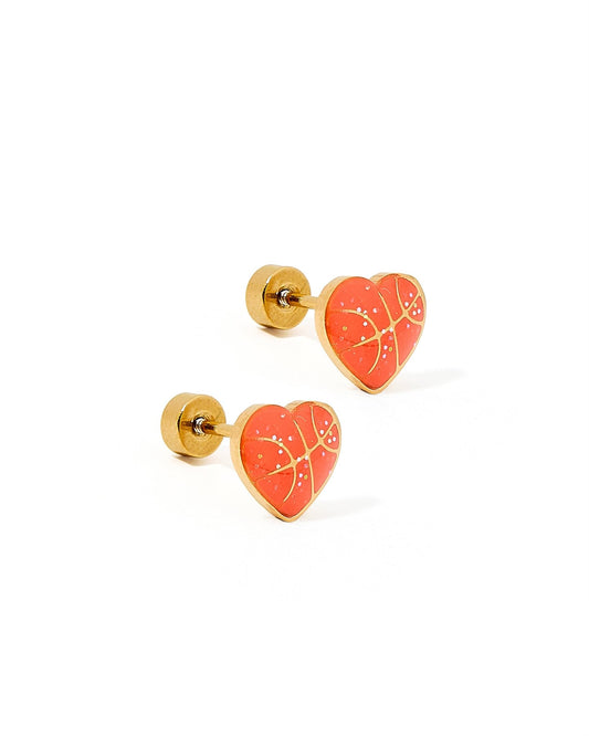 Screwback Stud Earrings - Basketball - Shop LINNY CO