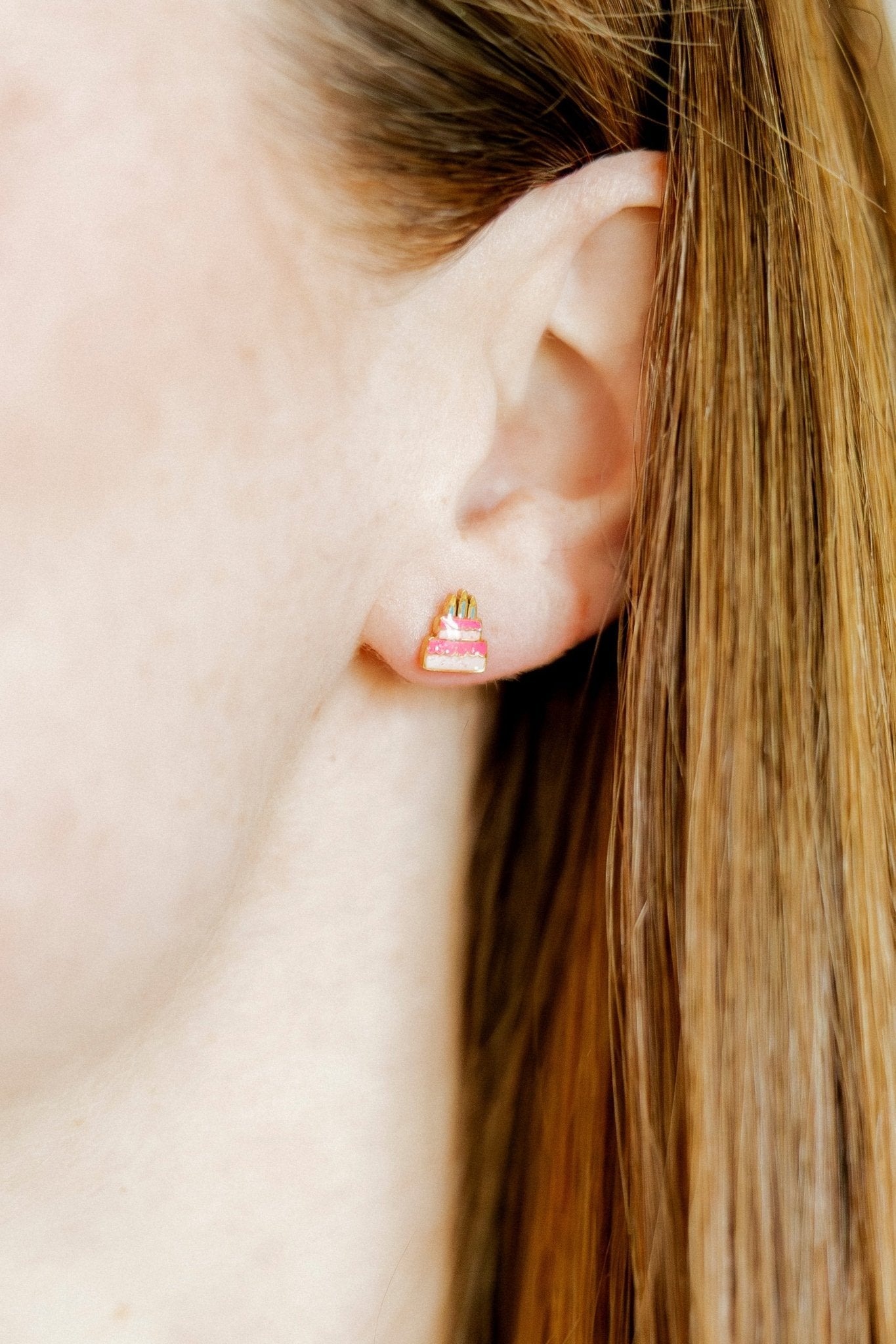 Screwback Stud Earrings - Birthday Cake - Shop LINNY CO