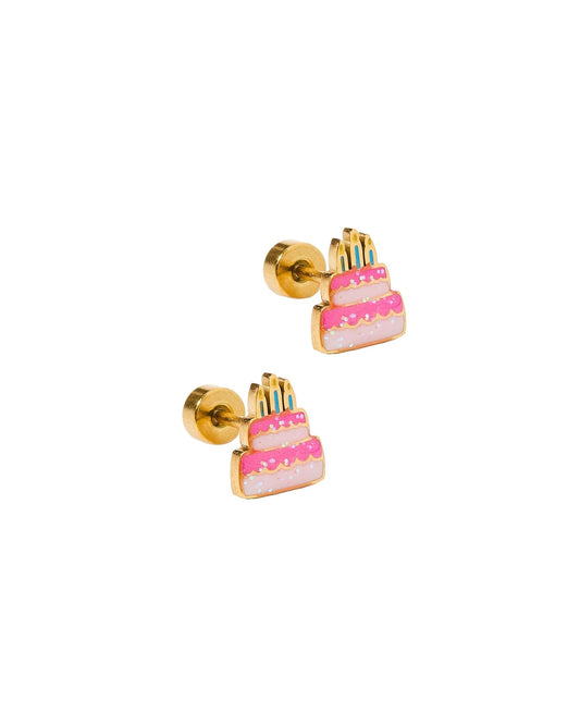 Screwback Stud Earrings - Birthday Cake - Shop LINNY CO