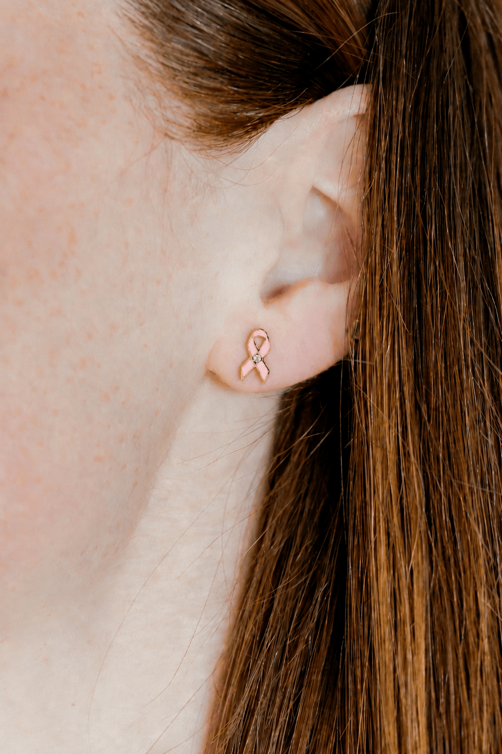 Screwback Stud Earrings - Breast Cancer Ribbon - Shop LINNY CO