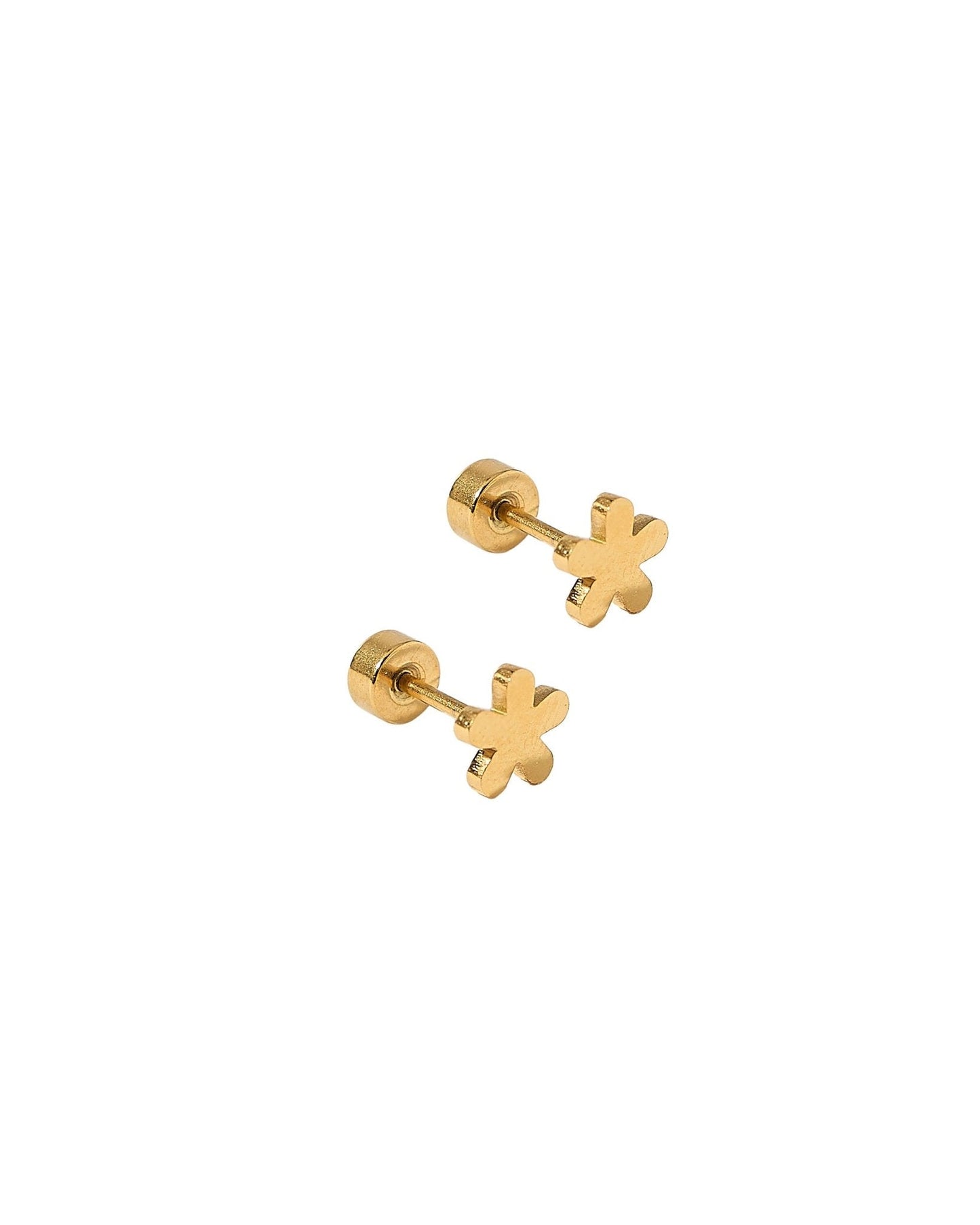 Screwback Stud Earrings - Briar Flower Gold - Shop LINNY CO