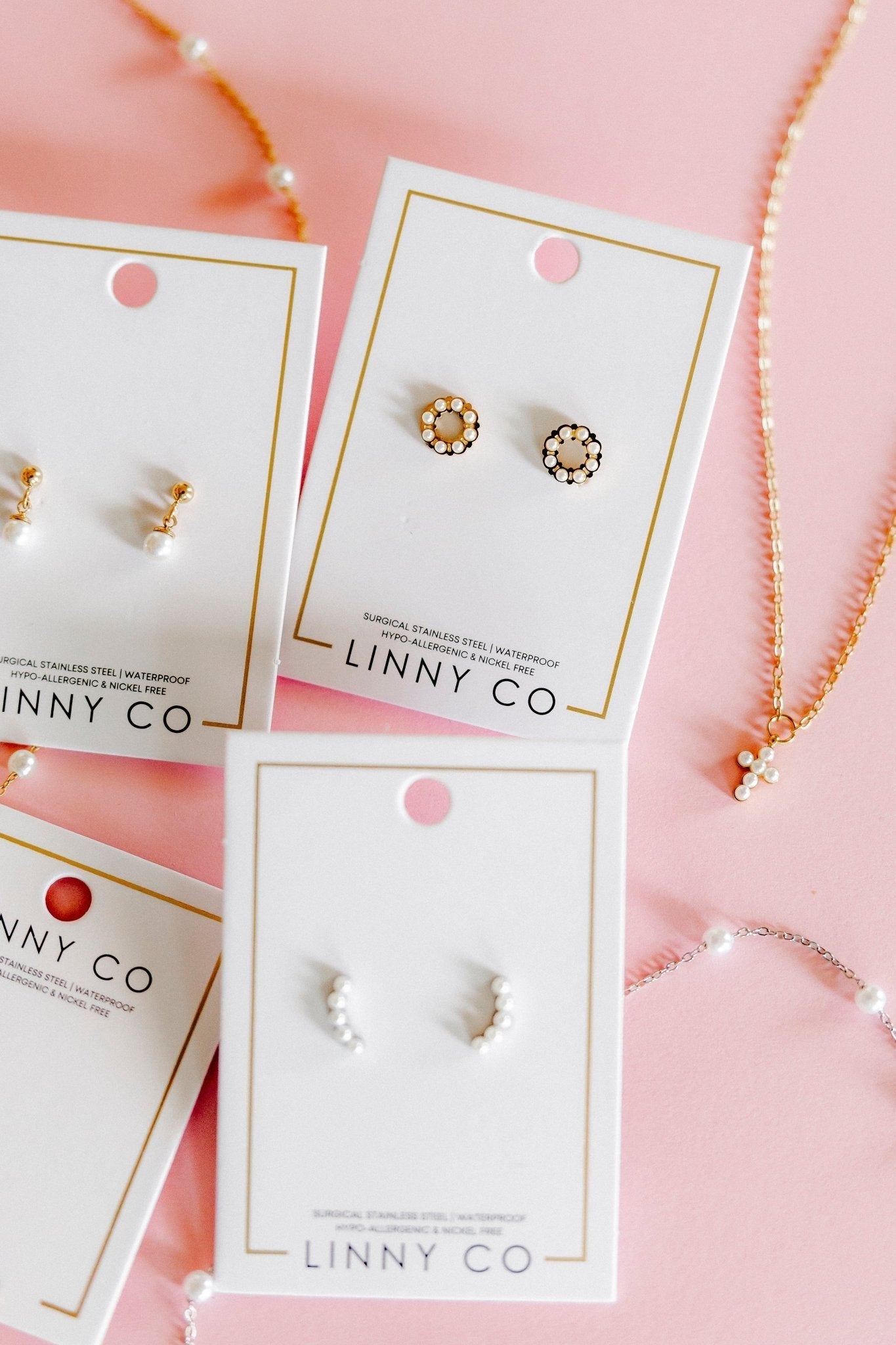 Screwback Stud Earrings - Brinley Pearl - Shop LINNY CO
