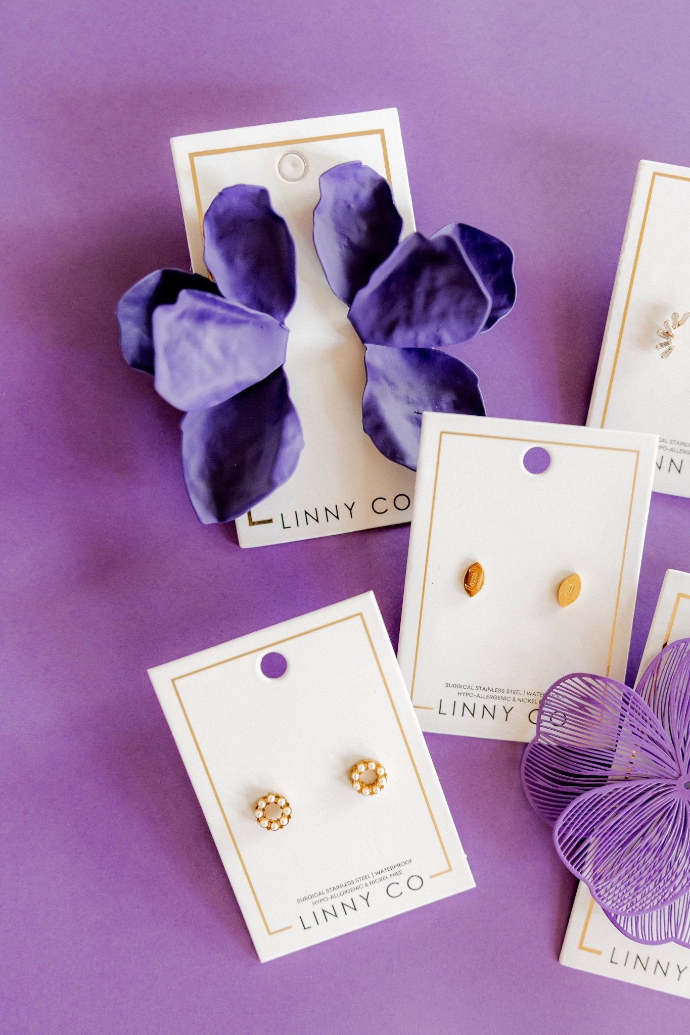Screwback Stud Earrings - Brinley Pearl - LINNY CO WholesaleStuds