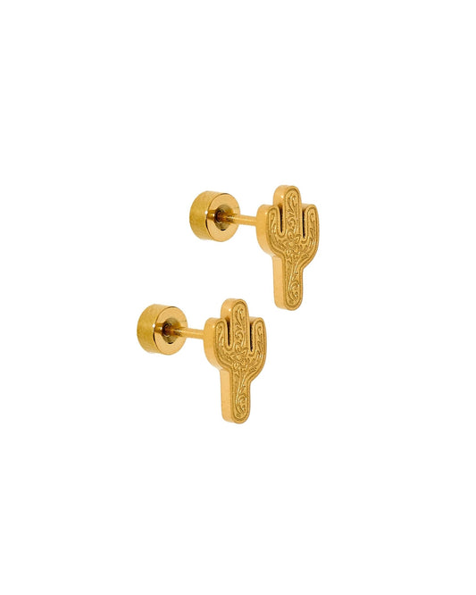 Screwback Stud Earrings - Cactus Gold - Shop LINNY CO