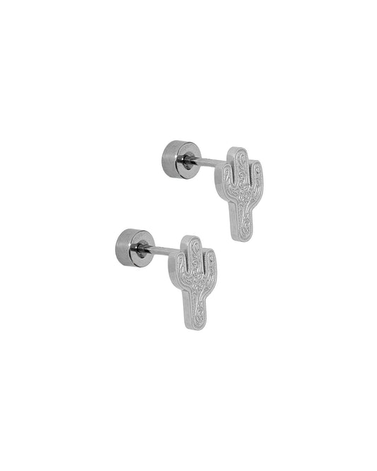 Screwback Stud Earrings - Cactus Silver - Shop LINNY CO