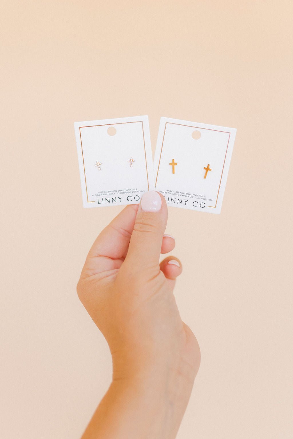 Screwback Stud Earrings - Catherine Cross Gold - Shop LINNY CO