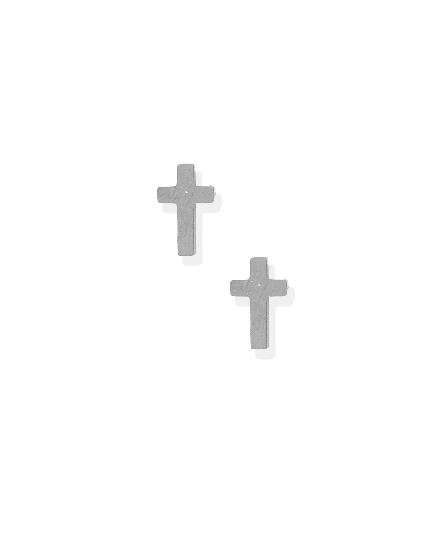 Screwback Stud Earrings - Catherine Cross Silver - Shop LINNY CO
