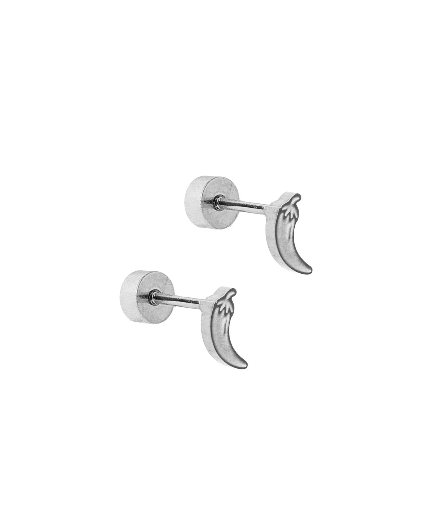 Screwback Stud Earrings - Chili Pepper Silver - Shop LINNY CO
