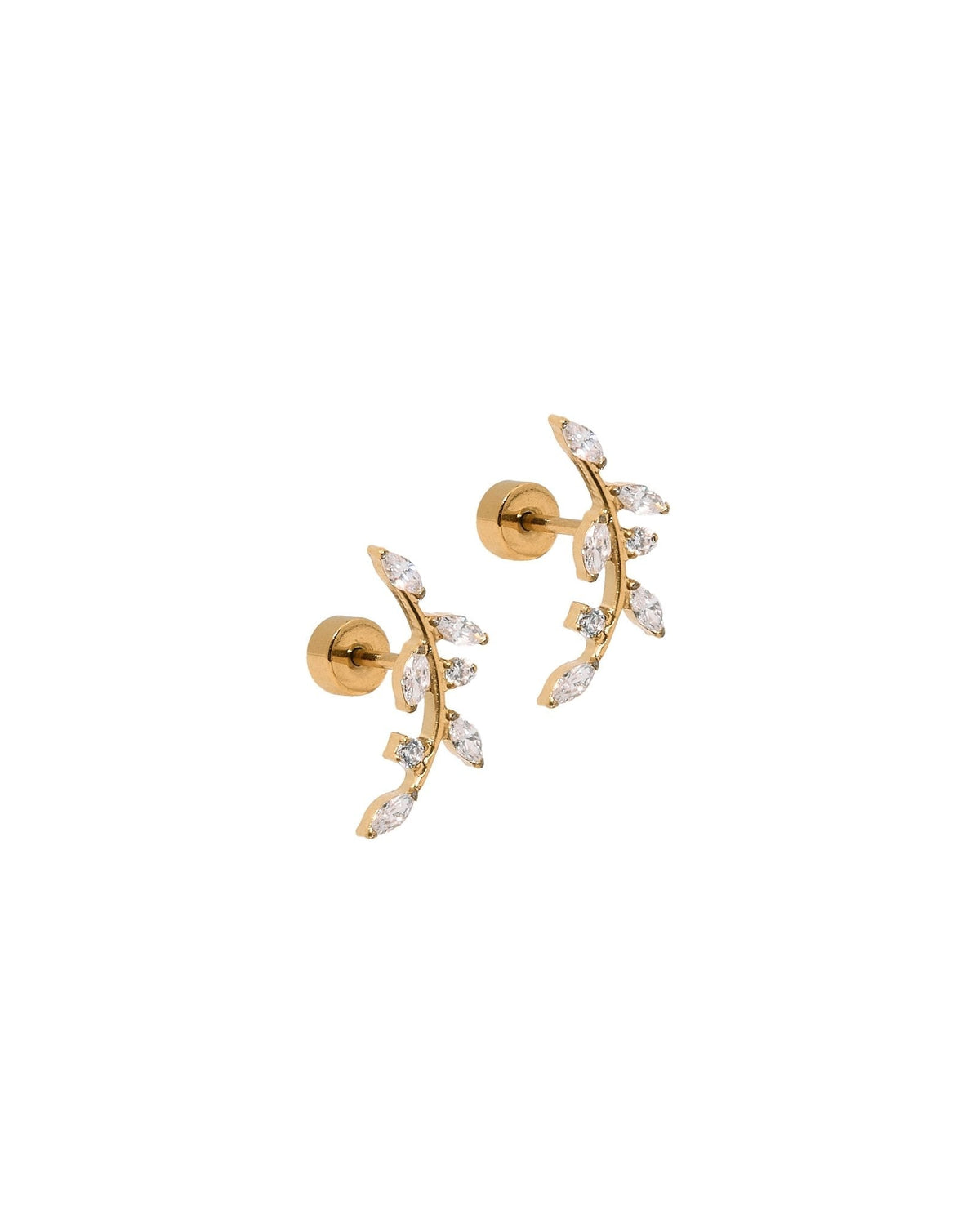 Screwback Stud Earrings - Chloe Climber Gold - Shop LINNY CO