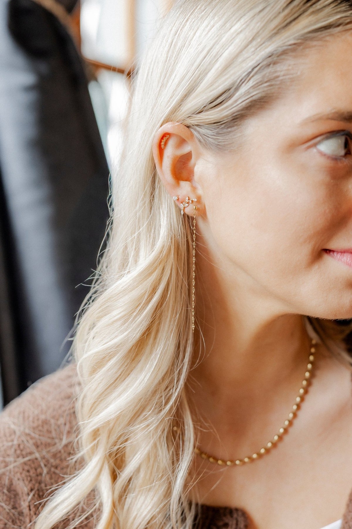 Screwback Stud Earrings - Chloe Climber Gold - Shop LINNY CO