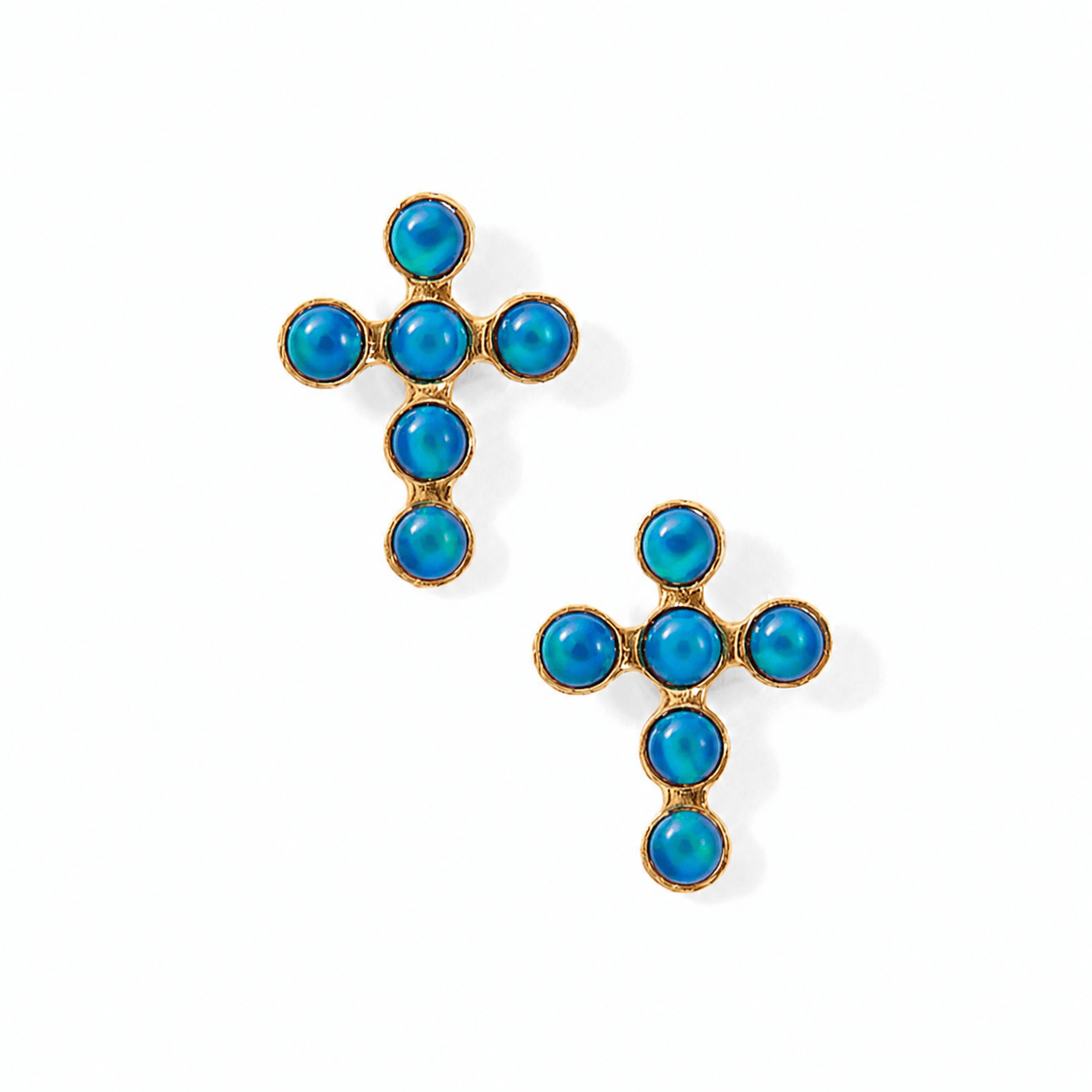 Screwback Stud Earrings - Clara Cross Abalone Shell - Shop LINNY CO