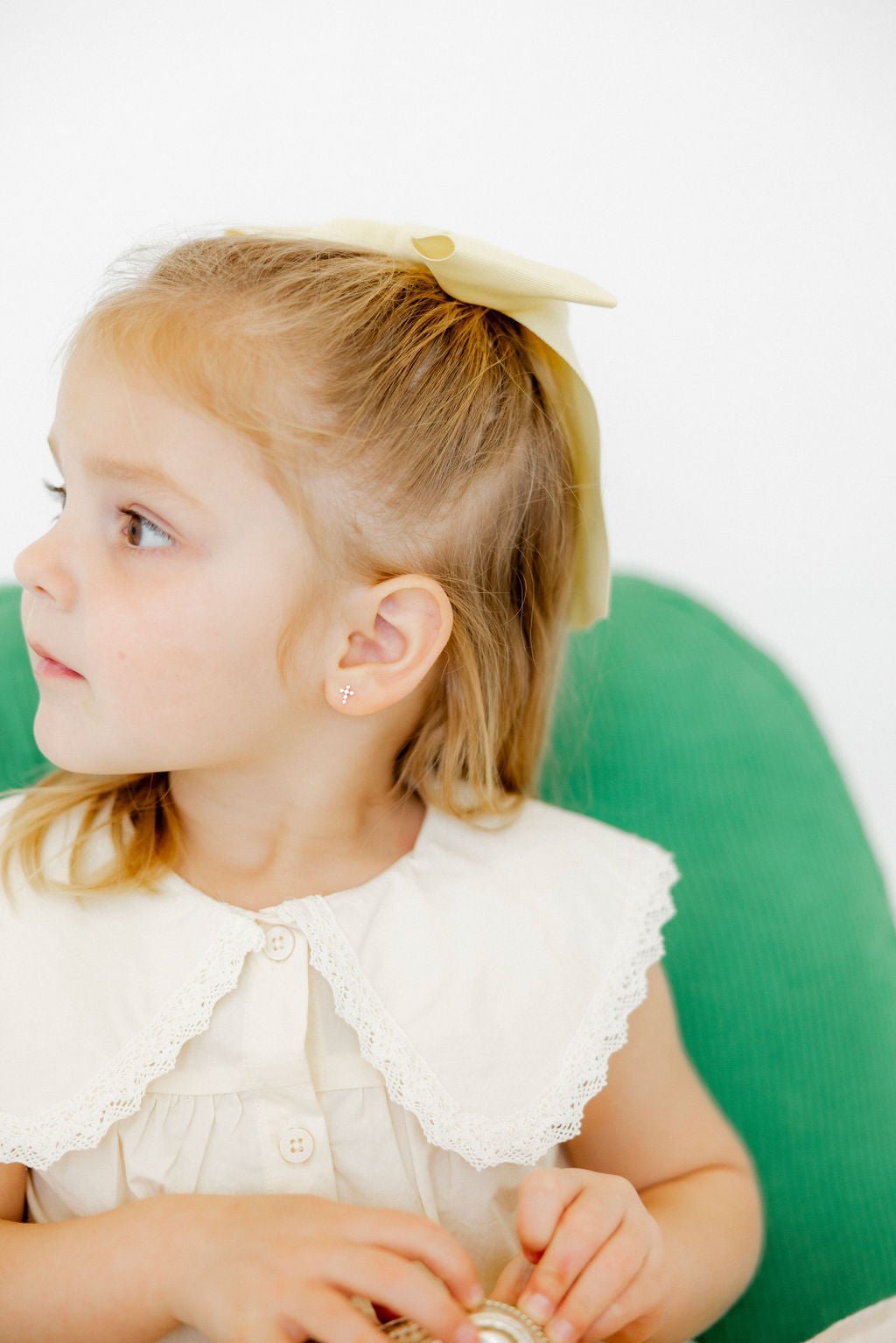 Screwback Stud Earrings - Clara Cross Gold Sparkle - Shop LINNY CO