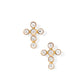 Screwback Stud Earrings - Clara Cross Gold Sparkle - Shop LINNY CO