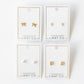Screwback Stud Earrings - Clara Cross Gold Sparkle - Shop LINNY CO