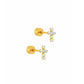 Screwback Stud Earrings - Clara Cross Pearl - Shop LINNY CO