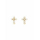 Screwback Stud Earrings - Clara Cross Pearl - Shop LINNY CO
