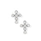 Screwback Stud Earrings - Clara Cross Silver - Shop LINNY CO