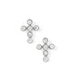 Screwback Stud Earrings - Clara Cross Silver Sparkle - Shop LINNY CO