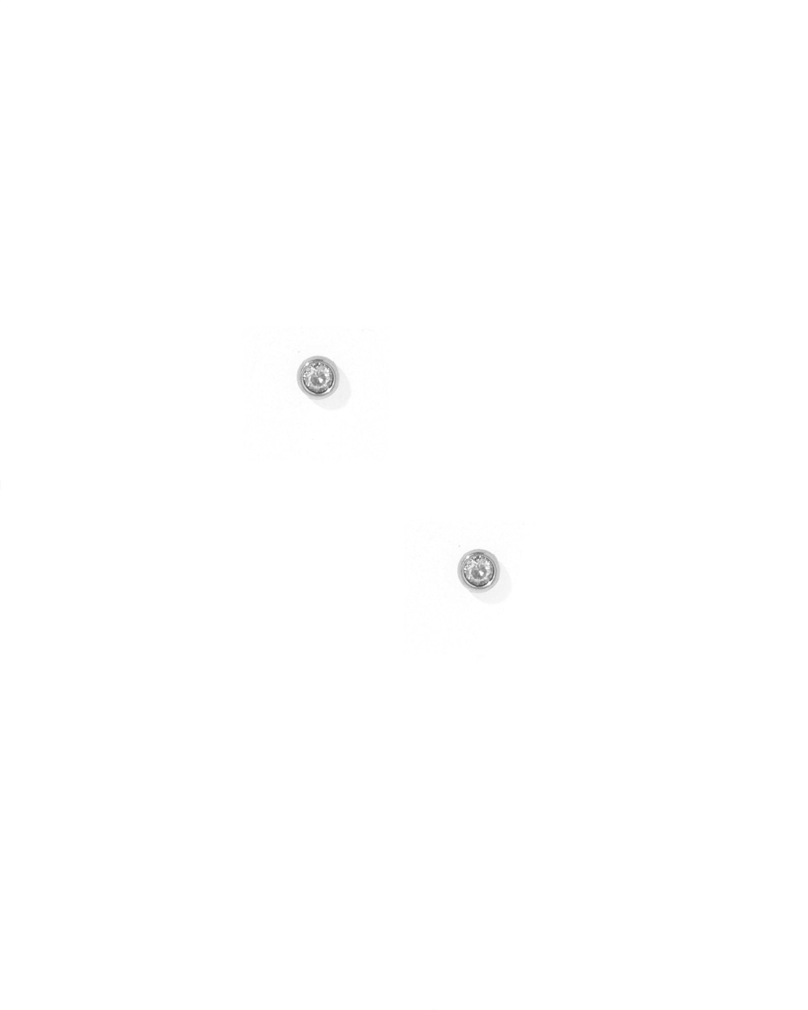 Screwback Stud Earrings - Cooper Clear Silver - Shop LINNY CO