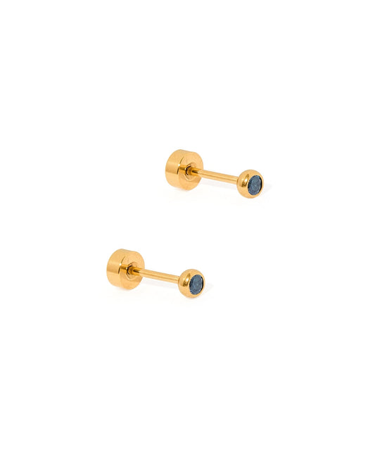 Screwback Stud Earrings - Cooper Sapphire - Shop LINNY CO