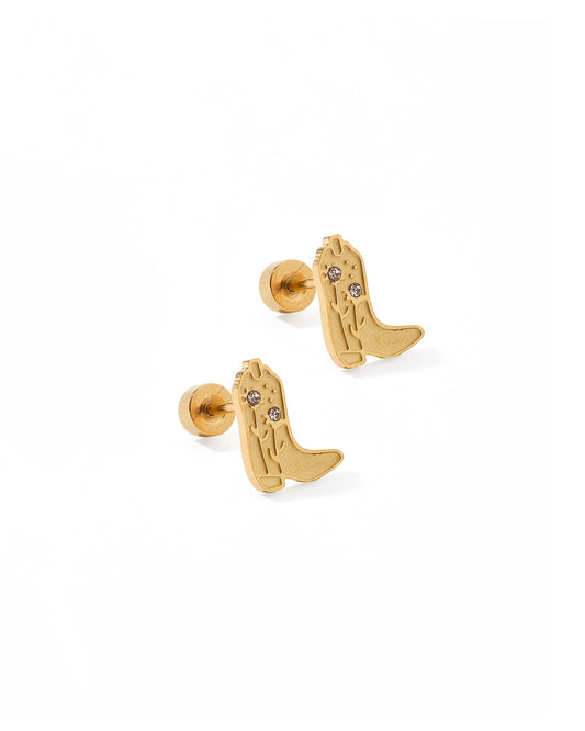 Screwback Stud Earrings - Daisy Cowgirl Boot - Shop LINNY CO