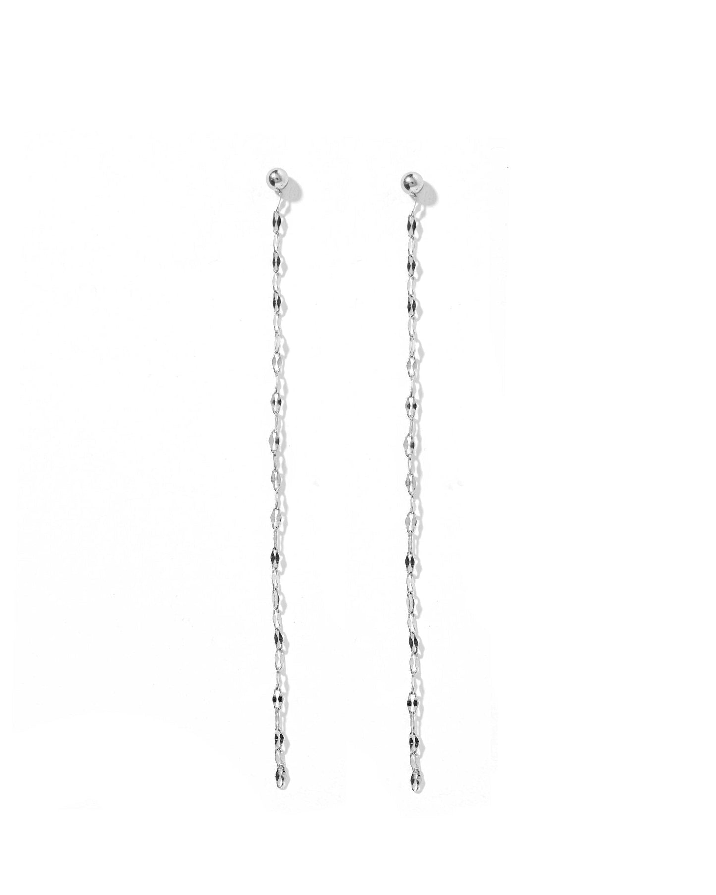 Silver chain duster earrings for sensitive ears - LINNY CO Devin Duster