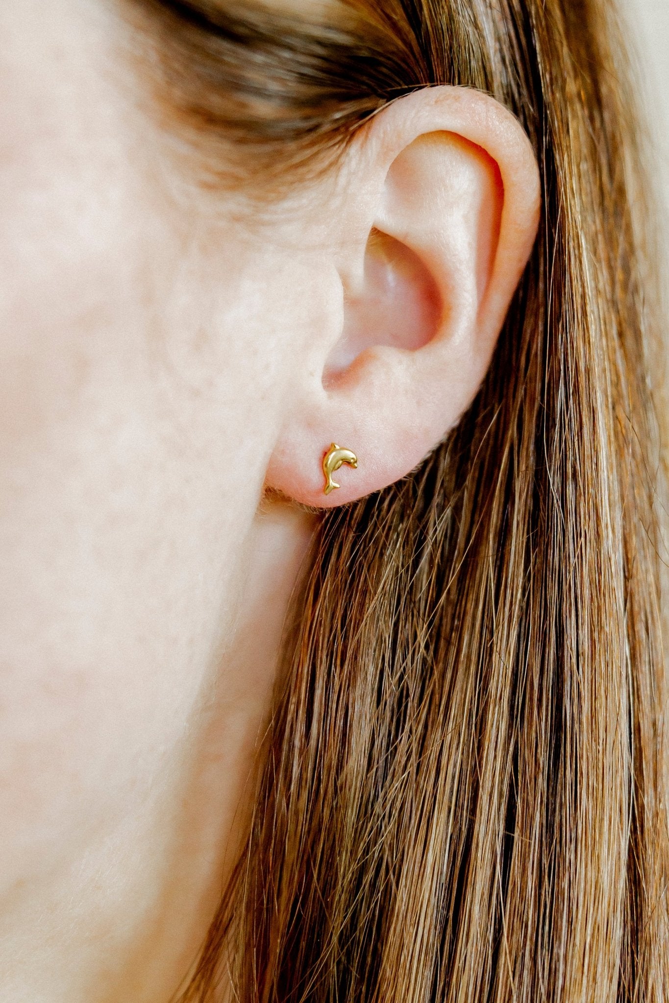 Screwback Stud Earrings - Dolphin Gold - Shop LINNY CO